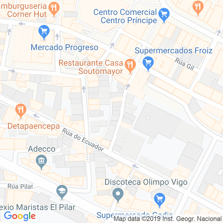 Código Postal calle Nuñez, calexon en Vigo