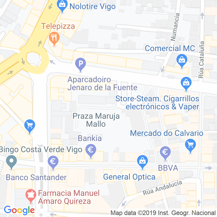 Código Postal calle Maruja Mallo, praza en Vigo