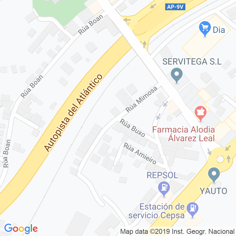 Código Postal calle Mimosa en Vigo