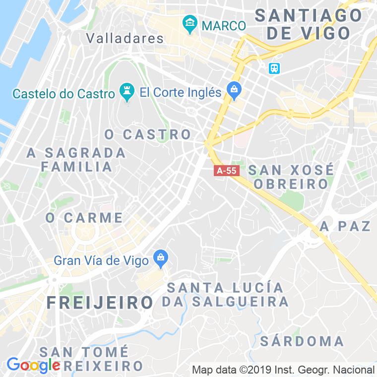 Código Postal calle Gran Via, avenida (Impares Del 151 Al Final) en Vigo