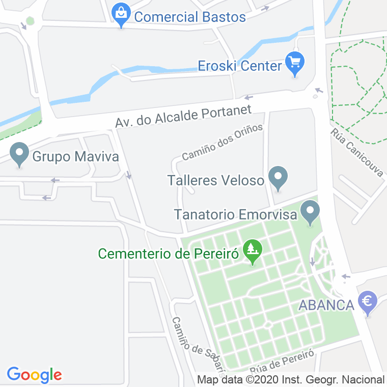 Código Postal calle Oriños, camiño en Vigo