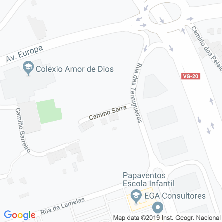 Código Postal calle Serra, camiño en Vigo