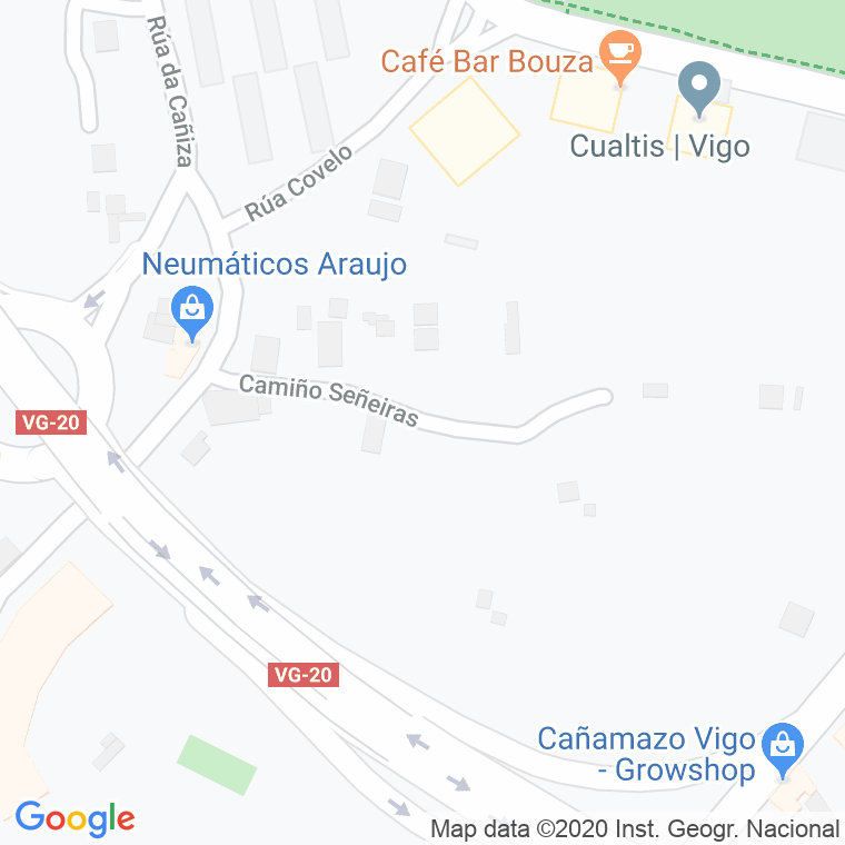 Código Postal calle Señeiras, camiño en Vigo