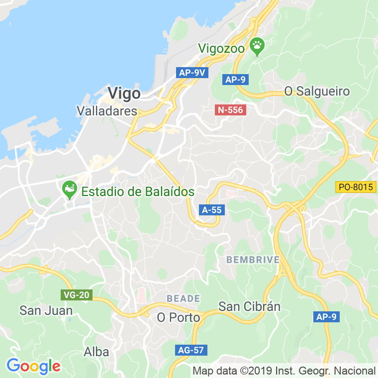 Código Postal calle Cordeira en Vigo
