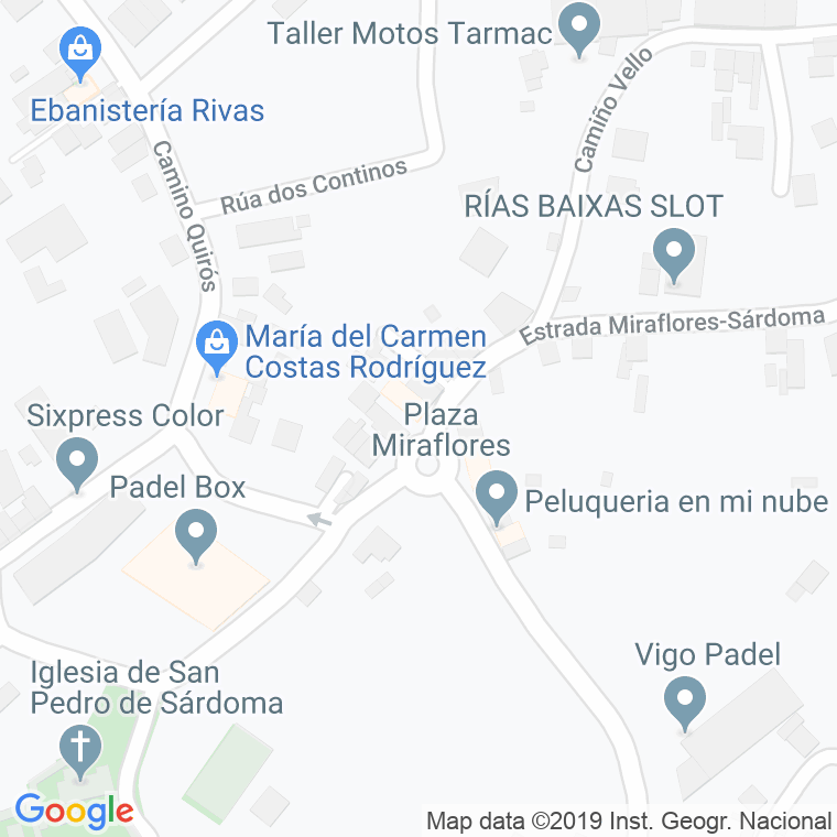 Código Postal calle Miraflors Sardoma, praza en Vigo