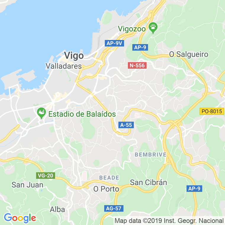 Código Postal calle Raposeira en Vigo