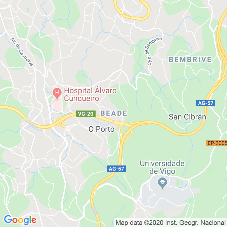 Código Postal calle Preiro (Beade), lugar en Vigo