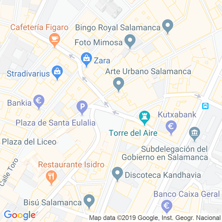 Código Postal calle Santa Eulalia, De, plaza en Salamanca