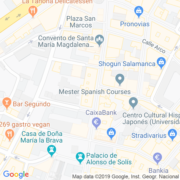 Código Postal calle Caja De Ahorros, pasaje en Salamanca