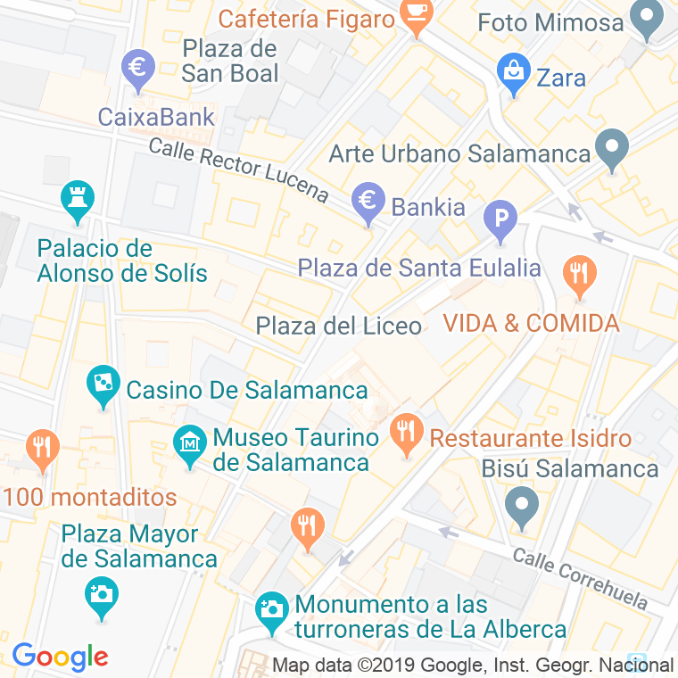 Código Postal calle Liceo, plaza en Salamanca