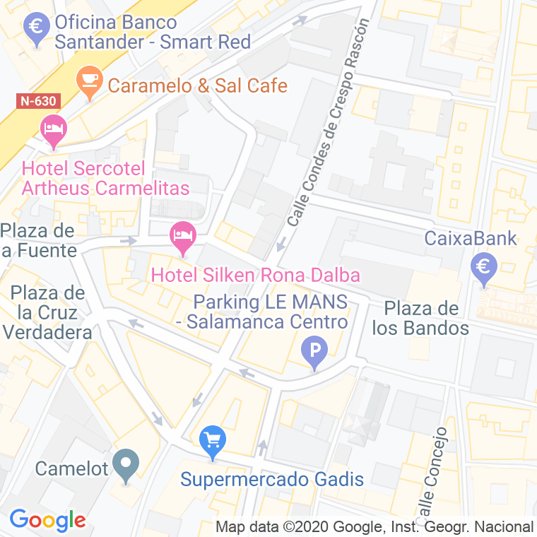 Código Postal calle Santa Teresa, plaza en Salamanca