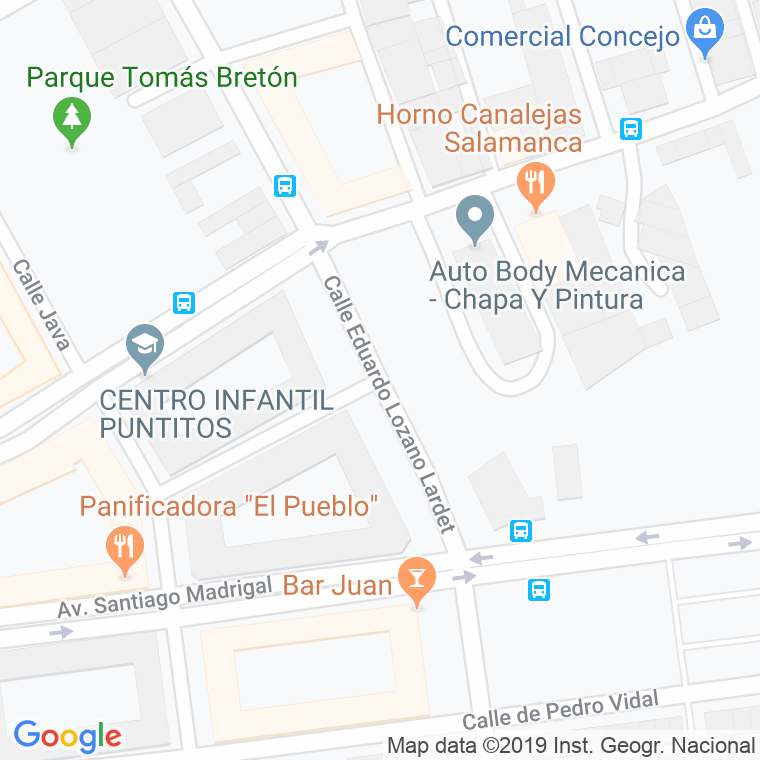 Código Postal calle Eduardo Lozano Lardet, De en Salamanca