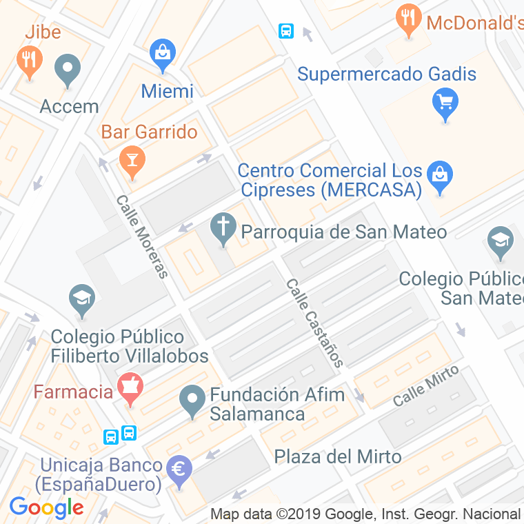 Código Postal calle Begonias en Salamanca