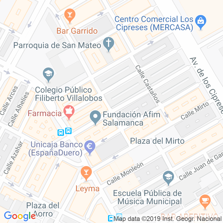 Código Postal calle Camelias en Salamanca