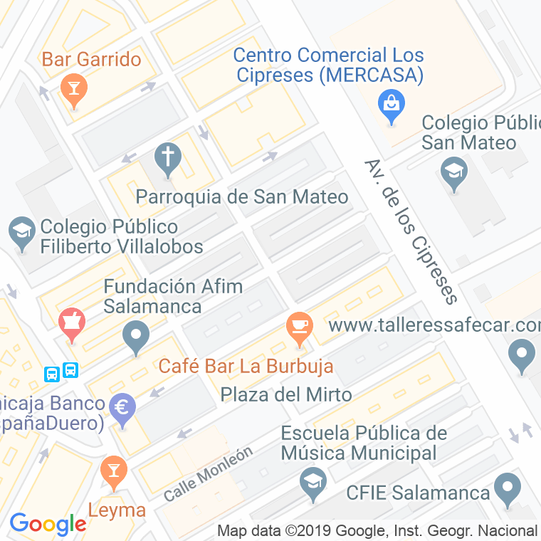 Código Postal calle Castaños en Salamanca