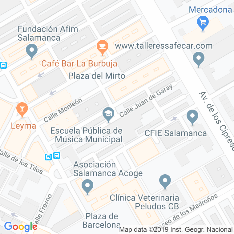 Código Postal calle Juan De Garay en Salamanca