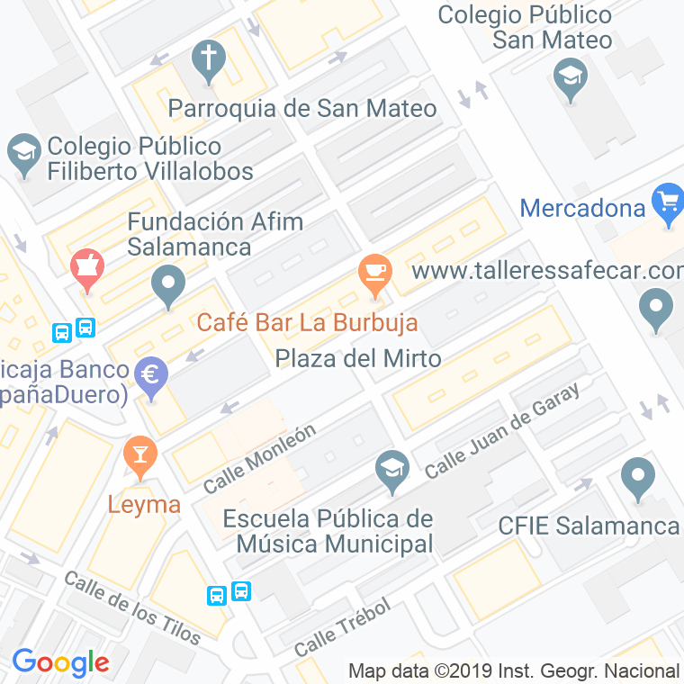 Código Postal calle Mirto en Salamanca