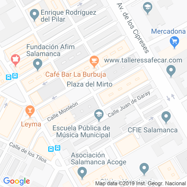 Código Postal calle Mirto, plaza en Salamanca