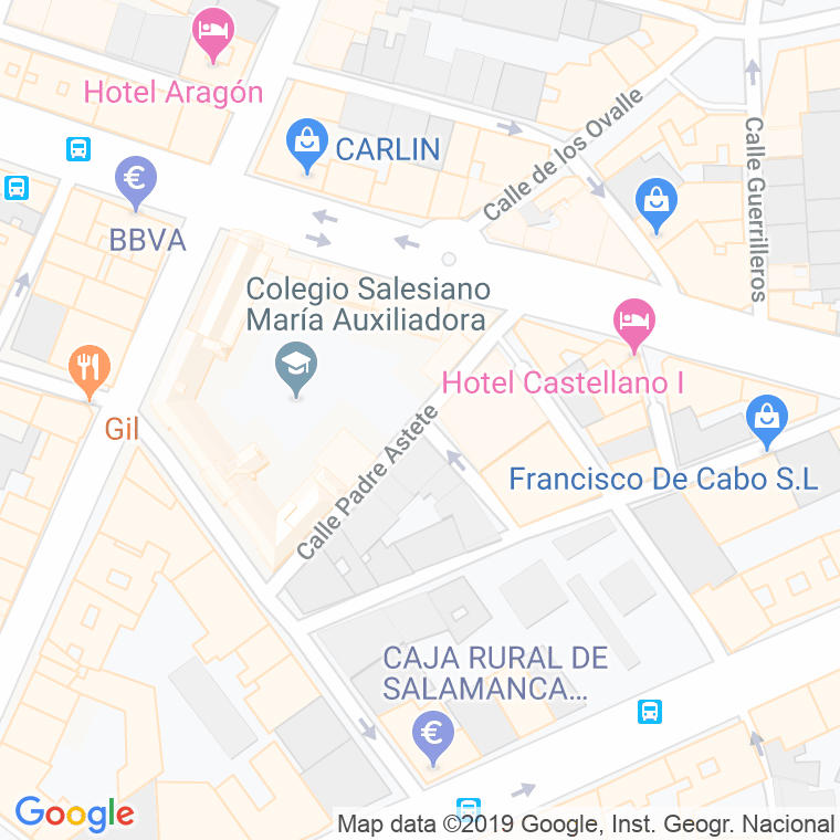 Código Postal calle Padre Astete en Salamanca
