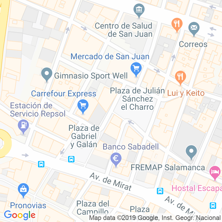 Código Postal calle Echegaray en Salamanca