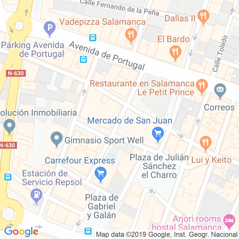 Código Postal calle Garcia De Quiñones en Salamanca