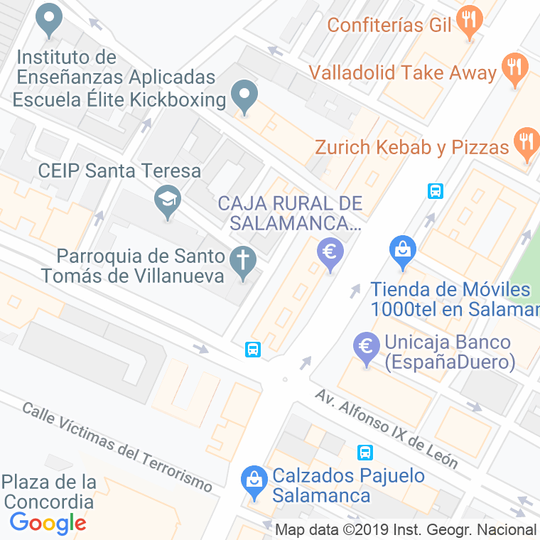 Código Postal calle Santo Tomas De Villanueva en Salamanca