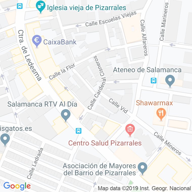 Código Postal calle Cardenal Cisneros en Salamanca