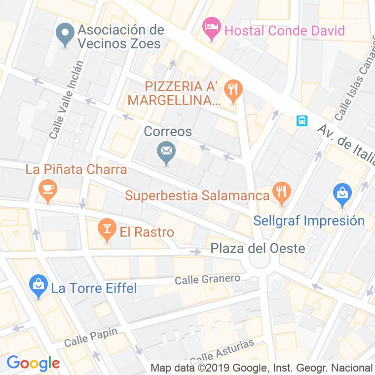 Código Postal calle Leon Felipe en Salamanca