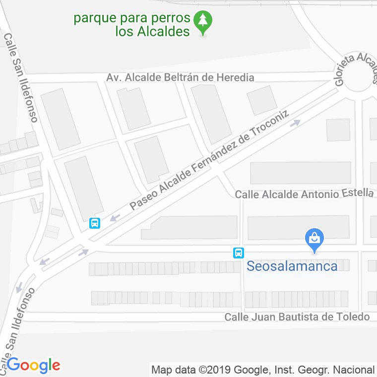 Código Postal calle Alcalde Fernandez De Troconiz, paseo en Salamanca