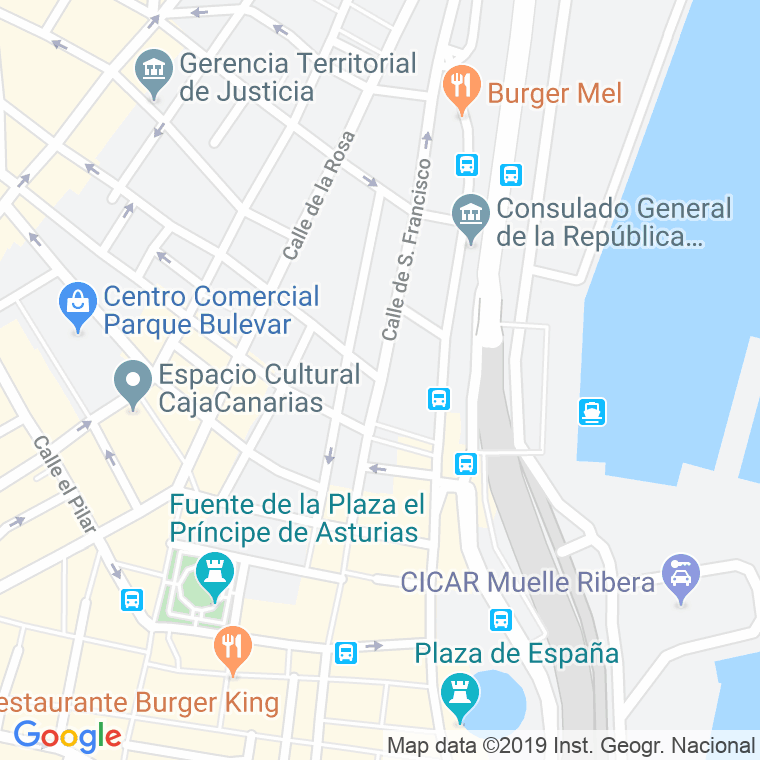 Código Postal calle San Francisco, plaza (Impares Del 1 Al Final)  (Pares Del 2 Al Final) en Santa Cruz de Tenerife