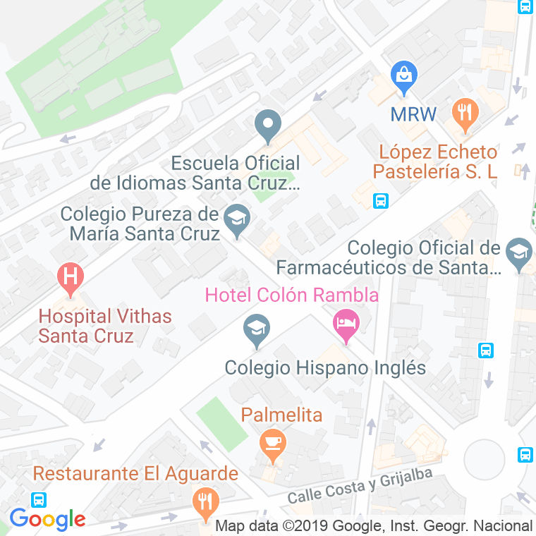 Código Postal calle General Ramos Serrano   (Impares Del 1 Al 7)  (Pares Del 2 Al Final) en Santa Cruz de Tenerife