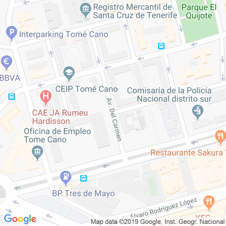 Código Postal calle Carmen, avenida en Santa Cruz de Tenerife