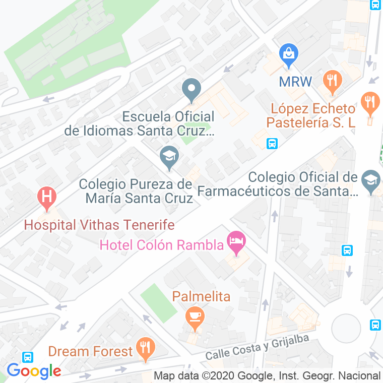 Código Postal calle General Ramos Serrano   (Impares Del 9 Al Final) en Santa Cruz de Tenerife