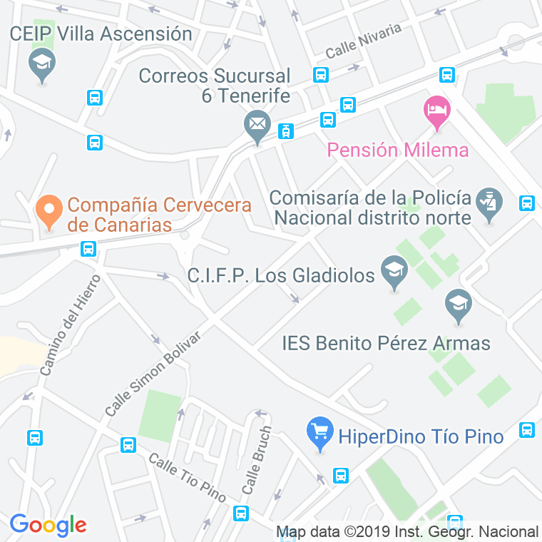 Código Postal calle Simon Bolivar en Santa Cruz de Tenerife