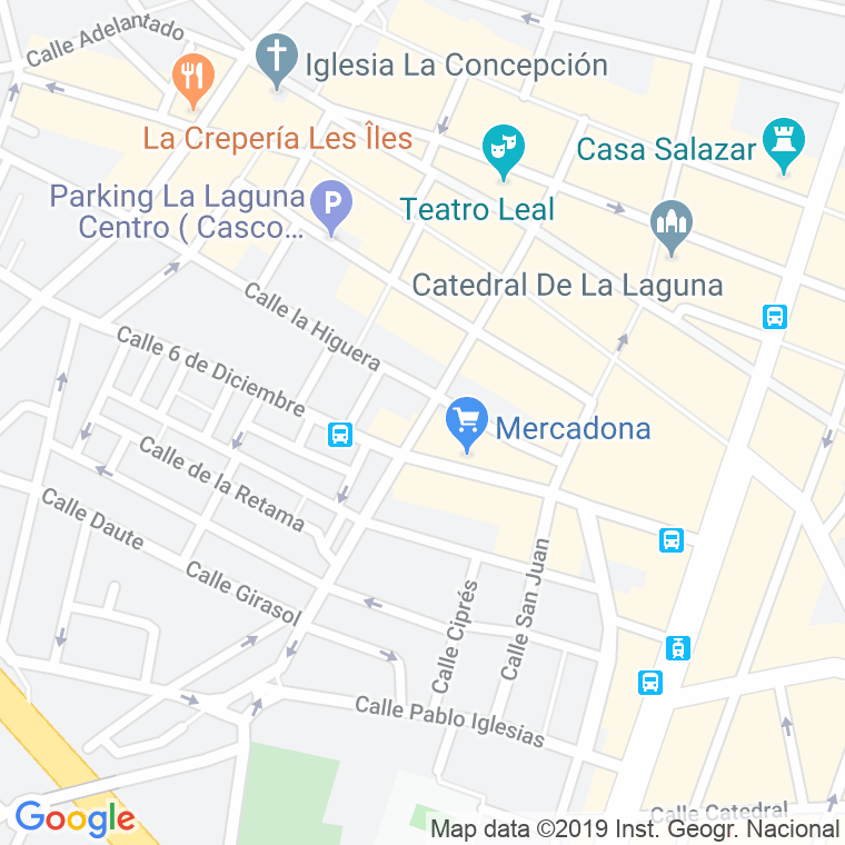 Código Postal calle Nuñez De La Peña   (Impares Del 65 Al Final)  (Pares Del 54 Al Final) en Laguna,La
