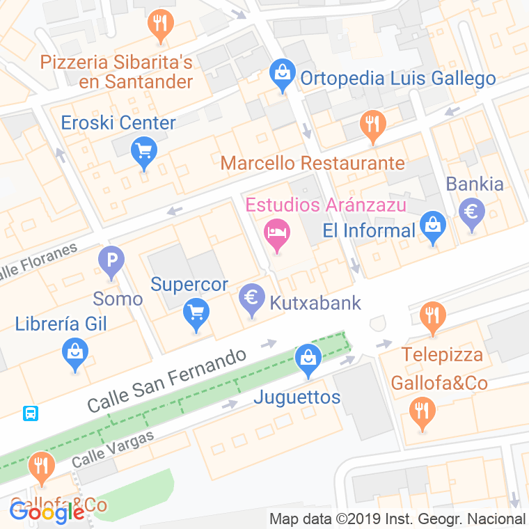 Código Postal calle Mies Del Valle en Santander