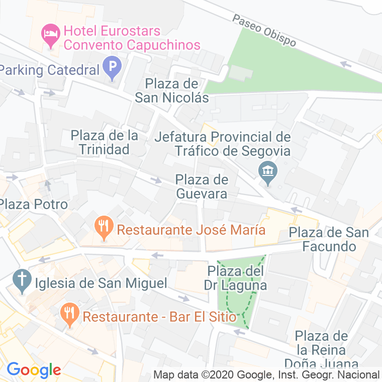 Código Postal calle Guevara, plaza en Segovia
