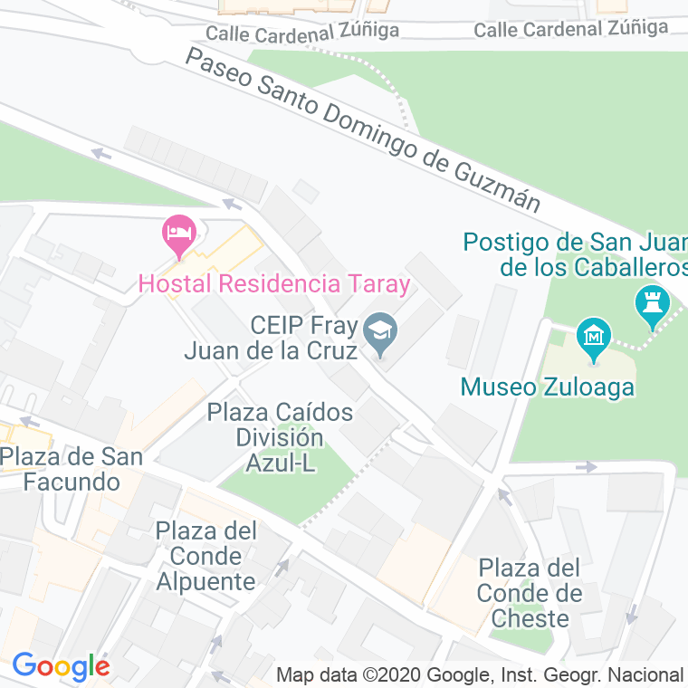Código Postal calle Pio Xii (Taray), bloques en Segovia