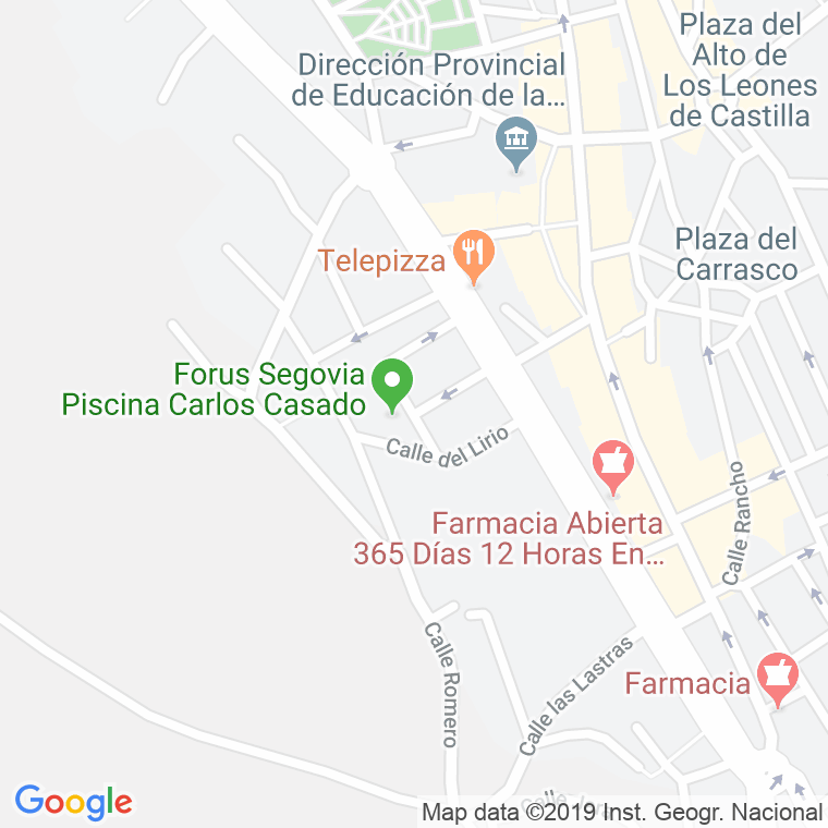 Código Postal calle General Varela en Segovia