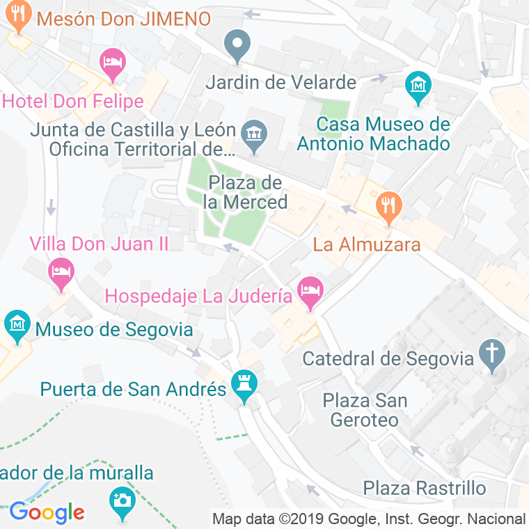 Código Postal calle Juderia Nueva en Segovia