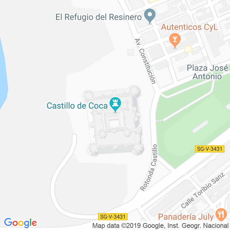 Código Postal calle Castillo Y Torreon Coca en Segovia