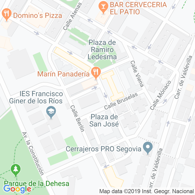 Código Postal calle San Jose Obrero, De, plaza en Segovia
