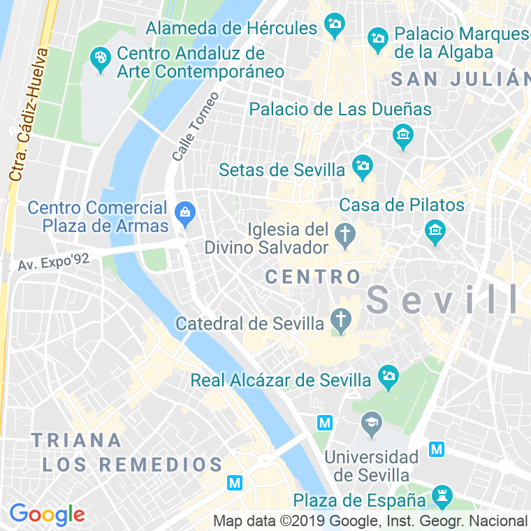 Código Postal calle Antigua Calle De Almacen Del Rey en Sevilla