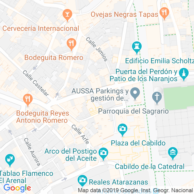 Código Postal calle Antigua Calle De Atarazanas en Sevilla