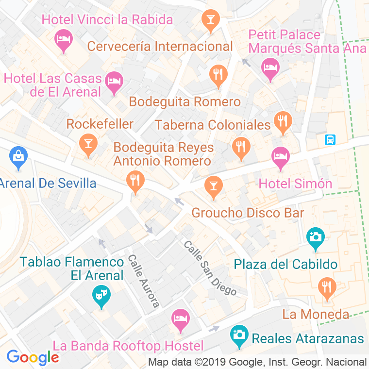 Código Postal calle Arenal, Del, puerta en Sevilla