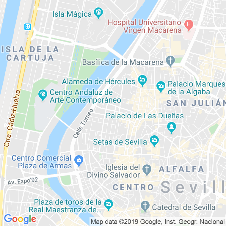 Código Postal calle Feria   (Impares Del 57 Al 167)  (Pares Del 64 Al 164) en Sevilla