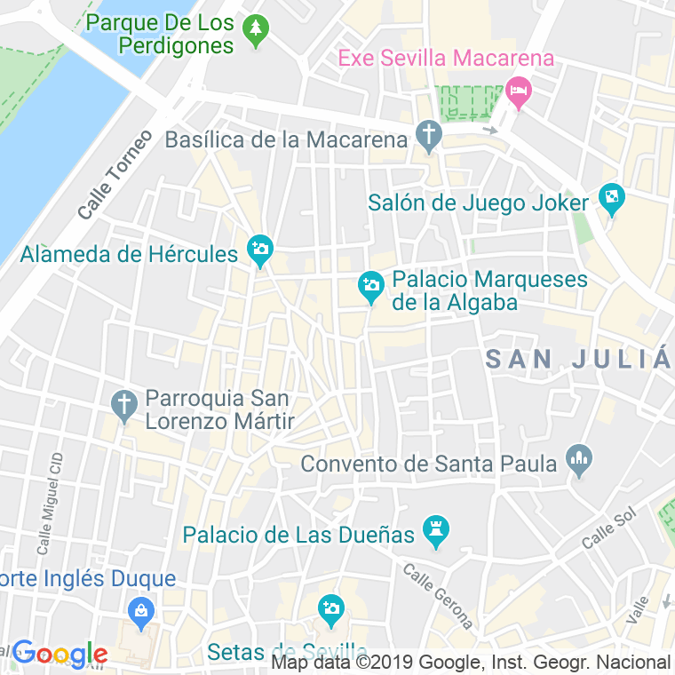 Código Postal calle Feria   (Impares Del 1 Al 55)  (Pares Del 2 Al 62) en Sevilla
