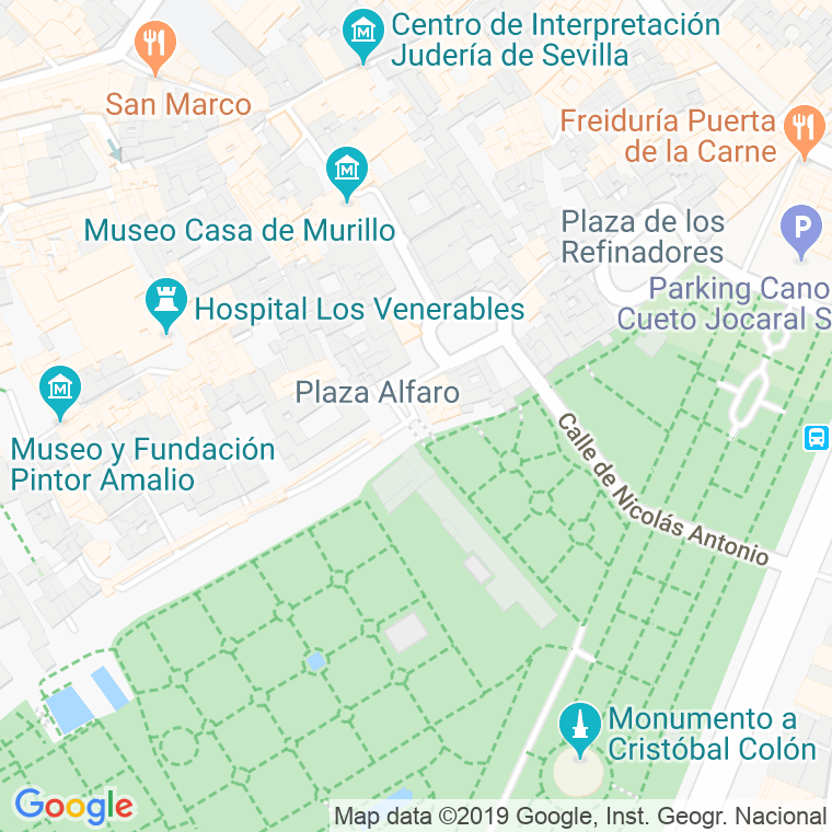 Código Postal calle Alfaro, plaza en Sevilla