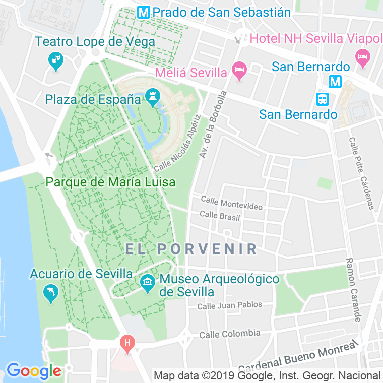 Código Postal calle Borbolla, avenida (Impares Del 1 Al 15)  (Pares Del 2 Al 4) en Sevilla