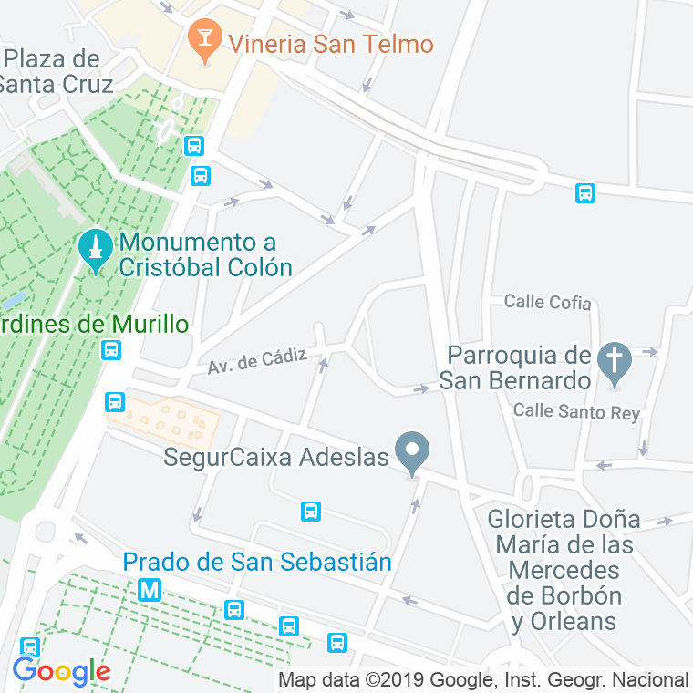 Código Postal calle Cadiz, avenida en Sevilla